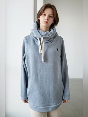 Brakeburn Dorset, England Elsie Striped Cowl Neck Hoodie Blue/White Size 12